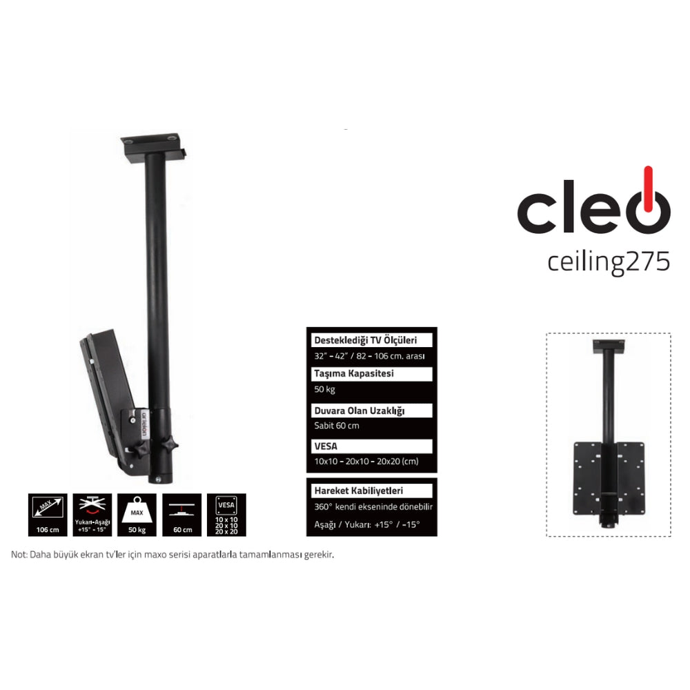 Artelon Cleo Ceiling 275 TV Tavan Askı Aparatı
