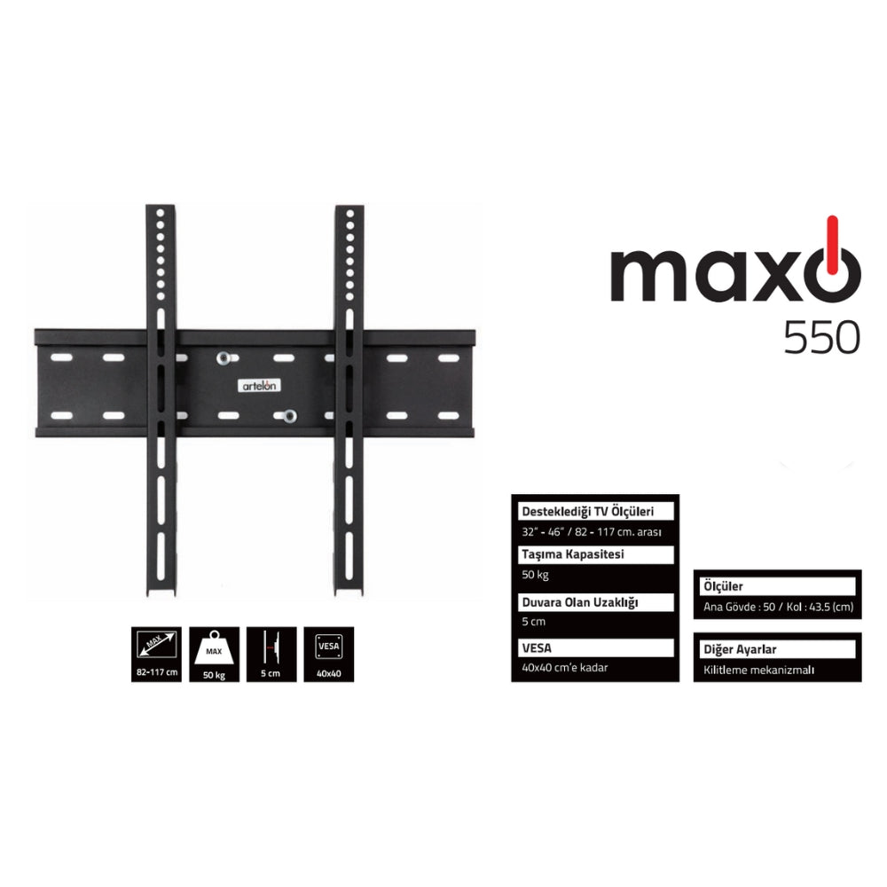 Artelon Maxo 550 TV Sabit Duvar Askı Aparatı