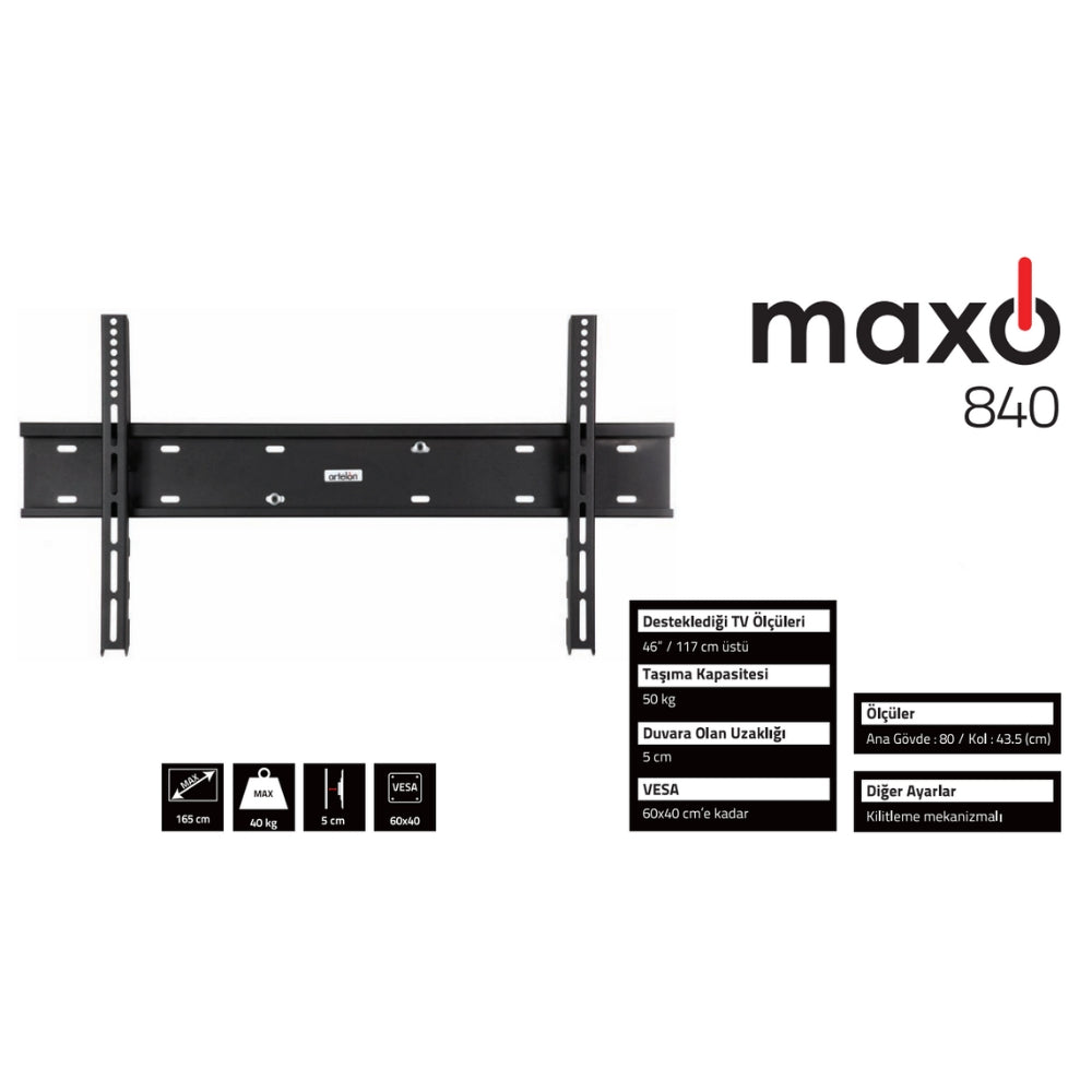 Artelon Maxo 840 TV Sabit Duvar Askı Aparatı
