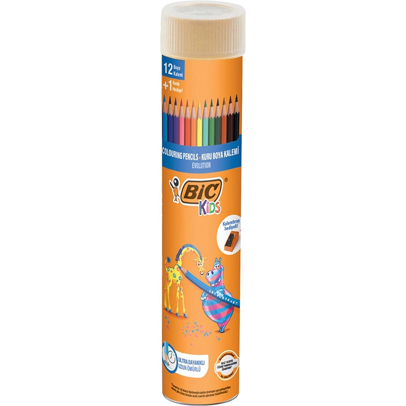 BIC Kids Evolution Kuru Boya Kalemi 13’lü – Metal Tüp
