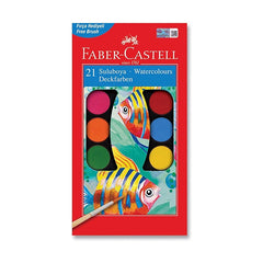 Faber-Castell 21 Renk Suluboya Seti – Küçük Boy, Canlı Renkler, Çocuklar İçin Uygun