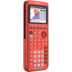 TI-84 Plus CE Python Edition Coral Metallic hesap makinesi açılı görünüm