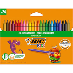 BIC Plastidecor Elleri Kirletmeyen Pastel Mum Boya, 24'lü Kutu